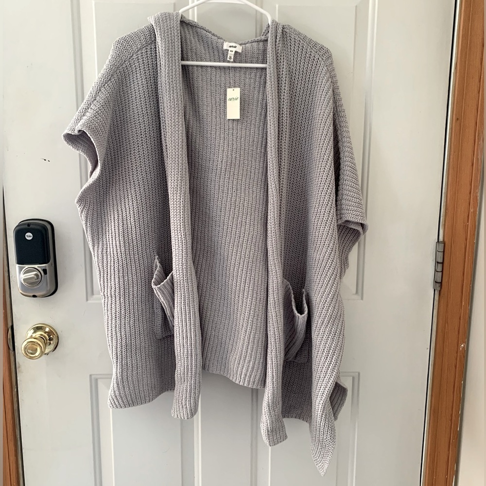 Aerie XS/S Grey Cardigan Swim Cover Up Shawl NWT